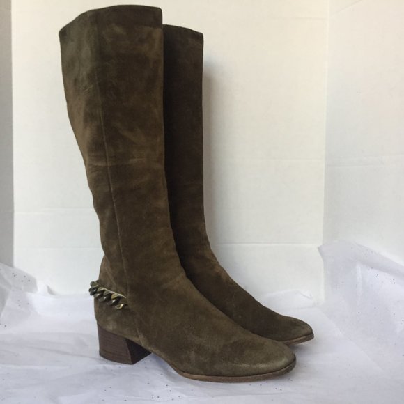 Michael Kors Taupe Suede Ankle Chain Boot!  - 9M - Picture 2 of 12
